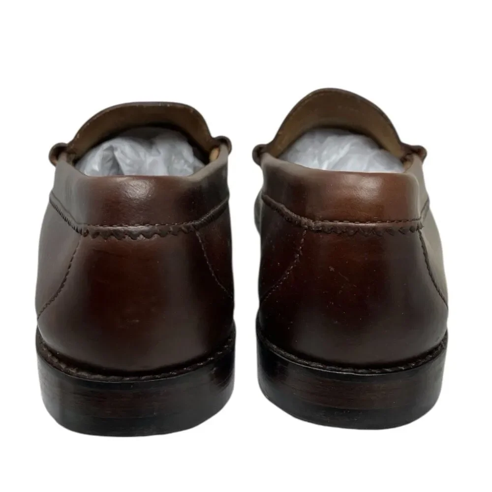 J Crew Camden Loafers Mens 10 Brown Leather Sole Penny Preppy BJ009